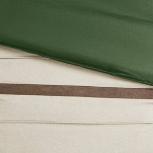 Faux Suede Comforter Set with Hypoallergenic Filling - Green