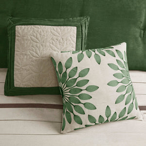 Faux Suede Comforter Set with Hypoallergenic Filling - Green