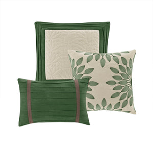 Faux Suede Comforter Set with Hypoallergenic Filling - Green