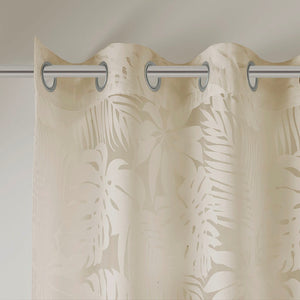 Palm Leaf Burnout Window Sheer Curtain with Palm Leaf Design - Natural