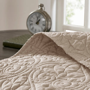 Reversible Quilt Set with Antimicrobial Cotton - Khaki Full/Queen