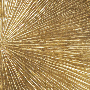 Signature Sunburst Hand-Painted Wall Art Triptych with Gold Foil – Gold