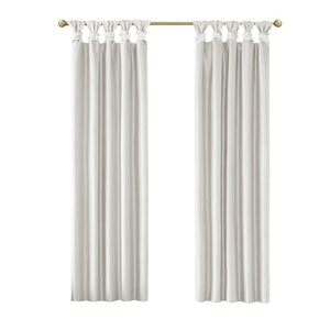 Twist Tab Total Blackout Window Curtain Panel with Thermal Lining - White