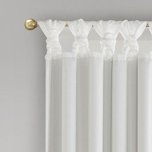 Twist Tab Total Blackout Window Curtain Panel with Thermal Lining - White