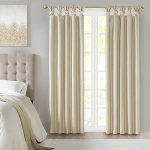 Twist Tab Total Blackout Window Curtain Panel with Thermal Technology - Champagne