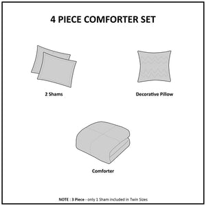Watercolor Tie Dye Comforter Set with Throw Pillow - Twin/Twin XL