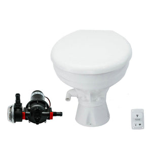 Johnson Pump AquaT Toilet Silent Electric Comfort - 12V w/Pump - TRAPSKI