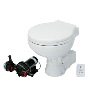 Johnson Pump AquaT Toilet Silent Electric Compact - 12V w/Pump - TRAPSKI