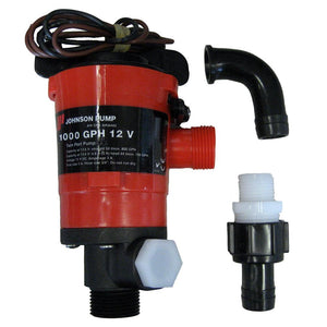 Johnson Pump Twin Port 1000 GPH Livewell Aerating Pump - 12V - TRAPSKI