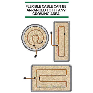 Hydrofarm JSHC12 Jump Start Soil 12 Foot Heating Cable with Built-In Thermostat