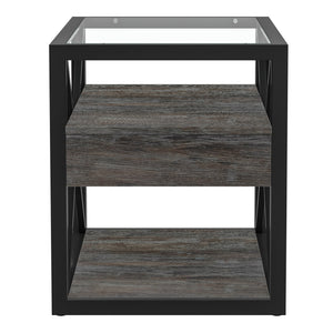 Modern End Tables with Drawer - Set of 2 Nightstands