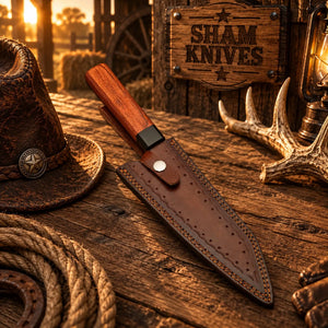 Handmade Copper Damascus K-Tip Gyuto Chef Knife – Rosewood Handle