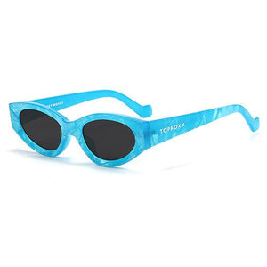 Kat x Money Moves - Blue Cateye Sunglasses - TRAPSKI
