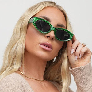 Kat x Money Moves - Green Cateye Sunglasses - TRAPSKI