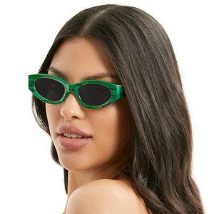 Kat x Money Moves - Green Cateye Sunglasses - TRAPSKI