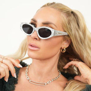 Kat x Money Moves - Silver Cateye Sunglasses - TRAPSKI