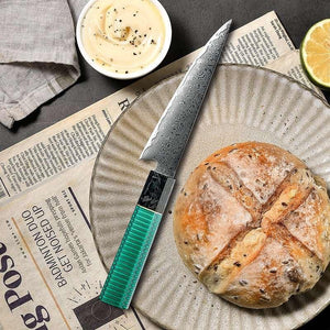 Kerie VG10 Chef Knife Damascus Petty Knife with Carbon Fiber & Aluminum Composite - TRAPSKI