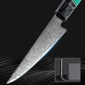 Kerie VG10 Chef Knife Damascus Petty Knife with Carbon Fiber & Aluminum Composite - TRAPSKI