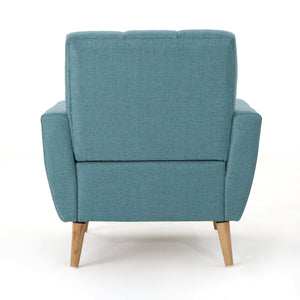Mid Century Fabric Channel Stitch Club Chair
