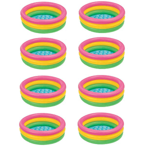 Intex 34in x 10in Sunset Glow Soft Inflatable Baby/Kids Swimming Pool (8 Pack)