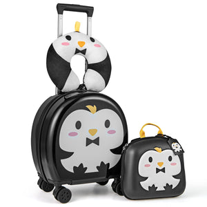 Kids Luggage Set with 14 Inches Carry-on Hardside Spinner Toddler Luggage and 10 Inches Backpack