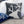Holiday Reindeer Velvet Accent Pillow with White Appliqué - Gray and White