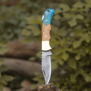Knight Pocket Knife with Olive Wood & Resin Handle - TRAPSKI