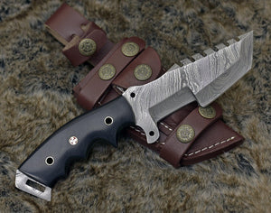 Knightmaker Damascus Steel Tracker Knife - TRAPSKI