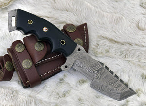 Knightmaker Damascus Steel Tracker Knife - TRAPSKI