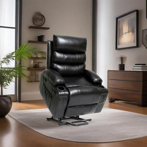 Large Electric Power Lift Recliner Chair with Massage and Heat - Faux Leather