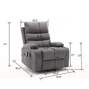 Large Electric Power Lift Recliner Chair with Massage and Heat - Faux Leather