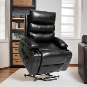 Large Electric Power Lift Recliner Chair with Massage and Heat - Faux Leather