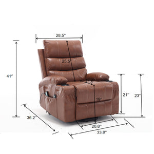 Large Electric Power Lift Recliner Chair with Massage and Heat - Faux Leather