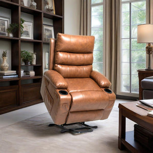 Large Electric Power Lift Recliner Chair with Massage and Heat - Faux Leather