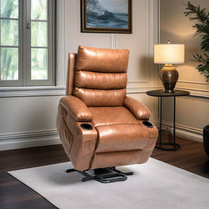 Large Electric Power Lift Recliner Chair with Massage and Heat - Faux Leather