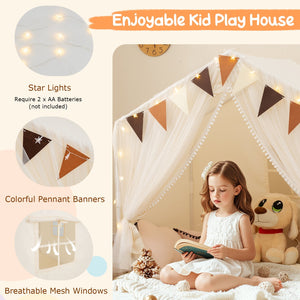 Large Toddler Playhouse Tent with Door Curtains Windows