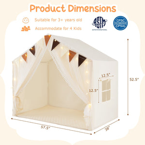 Large Toddler Playhouse Tent with Door Curtains Windows