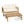 Outdoor Acacia Wood and Iron Loveseat and Coffee Table Set with Cushions, Teak