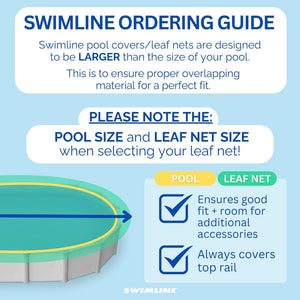 Swimline 21 Foot Round Above Ground Swimming Pool Leaf Net Top Cover | CO921