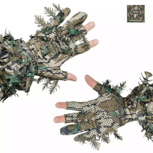 Leafy Camo Gloves (Fingerless or Touchscreen Tips) - TRAPSKI