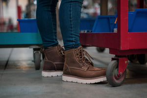Legacy: Women's 6" Moc Toe - Whiskey Brown - TRAPSKI
