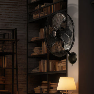 Hurricane 16 Inch Pro High Velocity Oscillating Metal Wall Mount Fan, Black