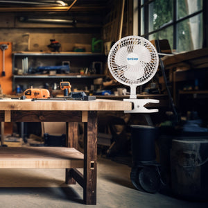 Hurricane Classic 6" Mini Clip On Fan for Desks & Night Stands, White (2 Pack)