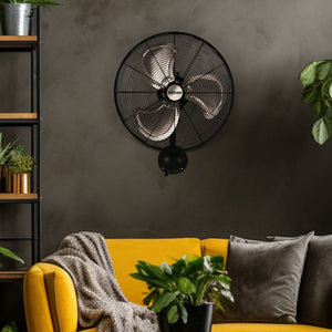 Hurricane 16 Inch Pro High Velocity Oscillating Metal Wall Mount Fan, Black