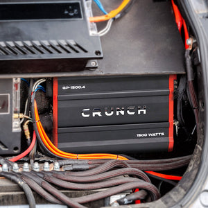 Crunch 1,500 Watt Adjustable 12dB Ground Pounder Car Amplifier, GP-1500.4, Black