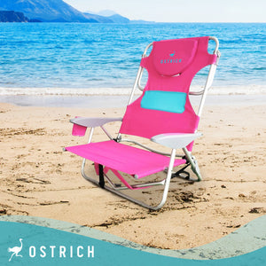 Ostrich Deluxe 3in1 Reclining Chair and Ladies Comfort On-Your-Back Beach Chair - TRAPSKI