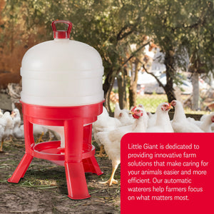 Little Giant 8 Gallon Tank Heavy Duty Poultry Chicken Gravity Waterer (2 Pack)