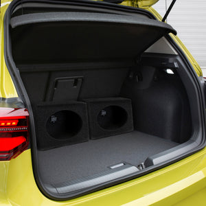 Q Power Q-Bomb QTW6X9 6x9" Car Wedge Speaker Boxes with Bedliner Spray, Pair