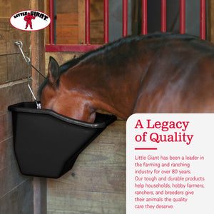 Little Giant 20-Quart Durable Plastic Flat Back Livestock Feed Bucket, Black