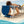 Ostrich 3N1 Altitude 16'' Recline Beach Chair & On Your Back Chair, Striped Blue